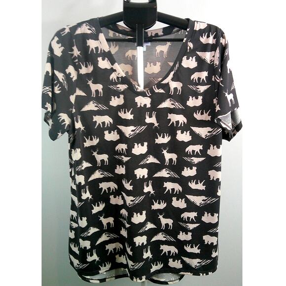 LuLaRoe V-neck Women's Charcoal Gray 2xl Camping Hunting - Picture 1 of 5